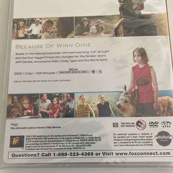 2-Disc DVD Movies- Flicka & Because of Winn-Dixie- New - Picture 6 of 8